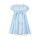 Katherine Johnson Dress Blue Sky Gingham with Rainbow Hand Smocking